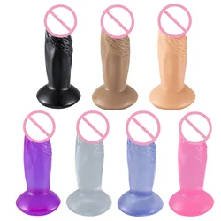 Mini Simulation Dildo Silicone False Penis small Anal Plug Butt  Adult supplies Men Women Soft Silicone Masturbator Sex Toys