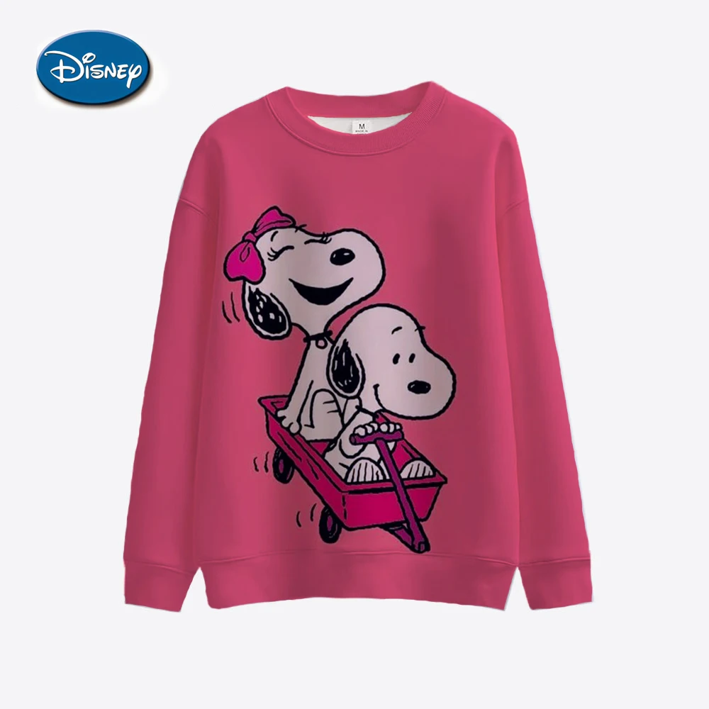 Snoopy Kawaii Print Sweatshirt Women Soft Goth Hooded Ladies Autumn Vintage Long Sleeve Pullovers Casual Tops 2023 New Y2k