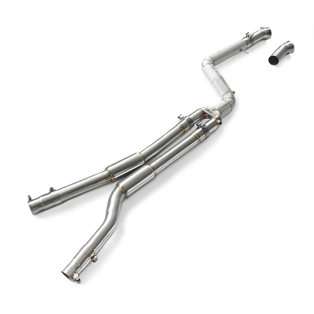 Stainless steel middle pipe with resonator, suitable for BMW M240 G42 3.0T 2019-2023 exhaust pipe