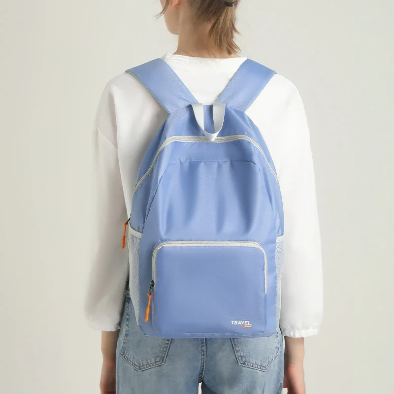 Mochila plegable de gran capacidad para mujer, bolsa de ordenador ligera para estudiantes, bolsa de Montañismo de viaje al aire libre