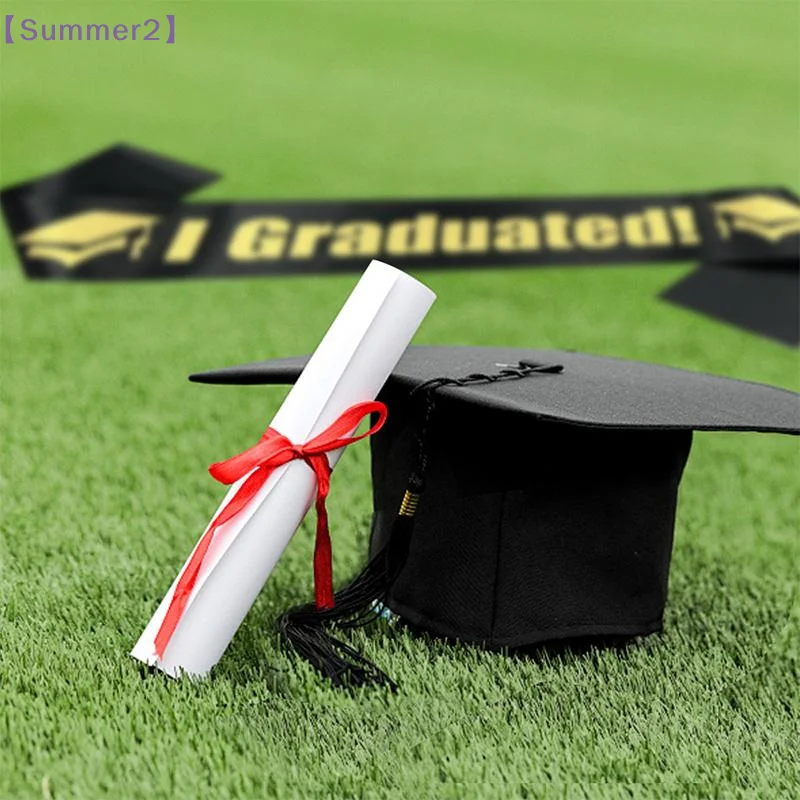 

1/2/3Pcs Class Of 2026 Black Golden Satin Sash Bachelor Cap With Tassel Graduation Shoulder Strap Congrats Grad Party Props{S}