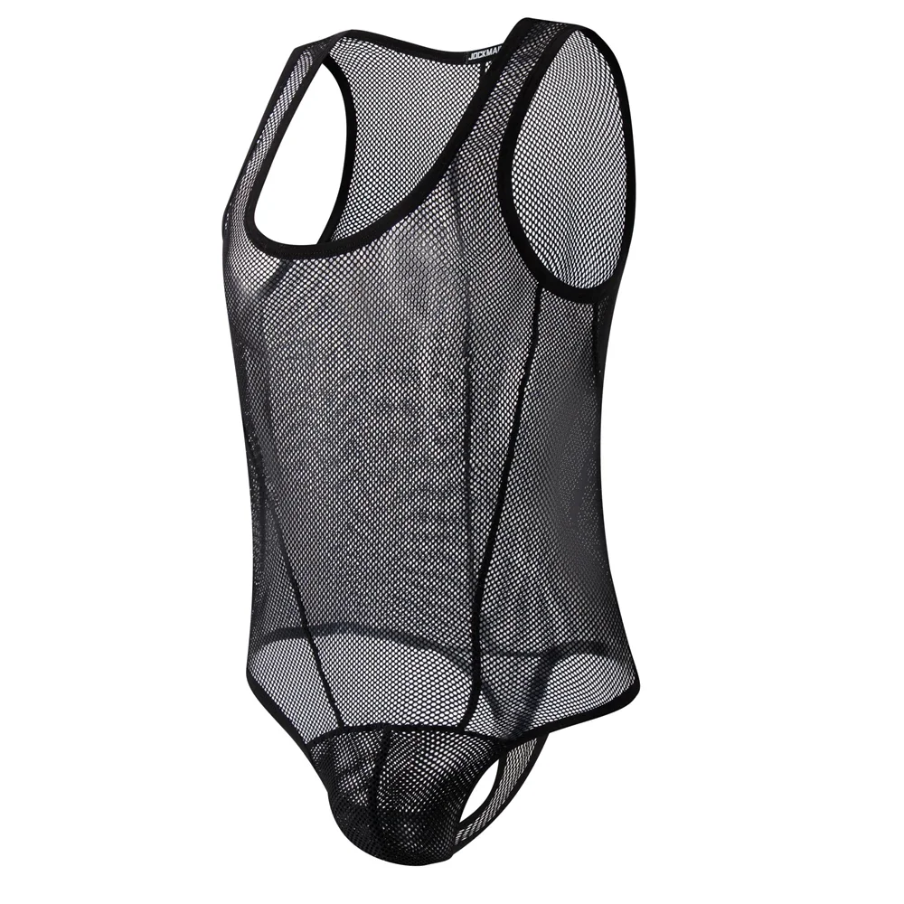 

Men's Sexy Mesh Jockstrap Underwear Bodysuit Suspender Jumpsuits Man Harness Gay Underwear Mens Lingerie Sissy Panties