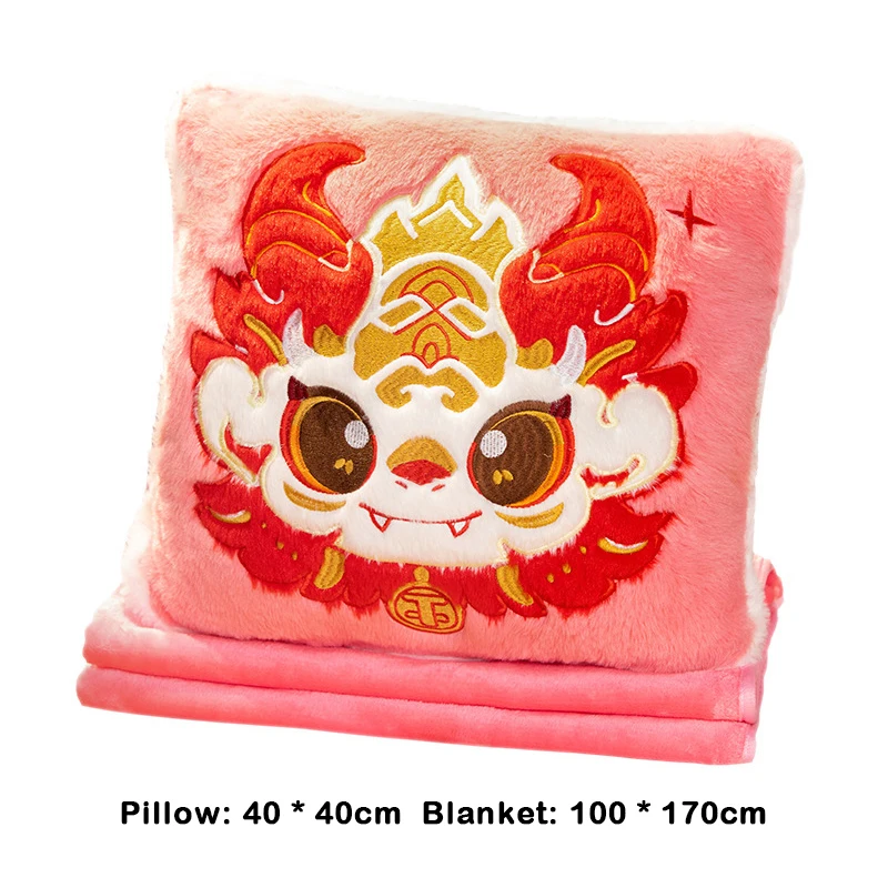 Dragon Pillow Warm Hand Plush Pillow Blanket Sofa Car Interior Seat Cushion Dragon Year Pillow Hand Warm Office Lunch Break