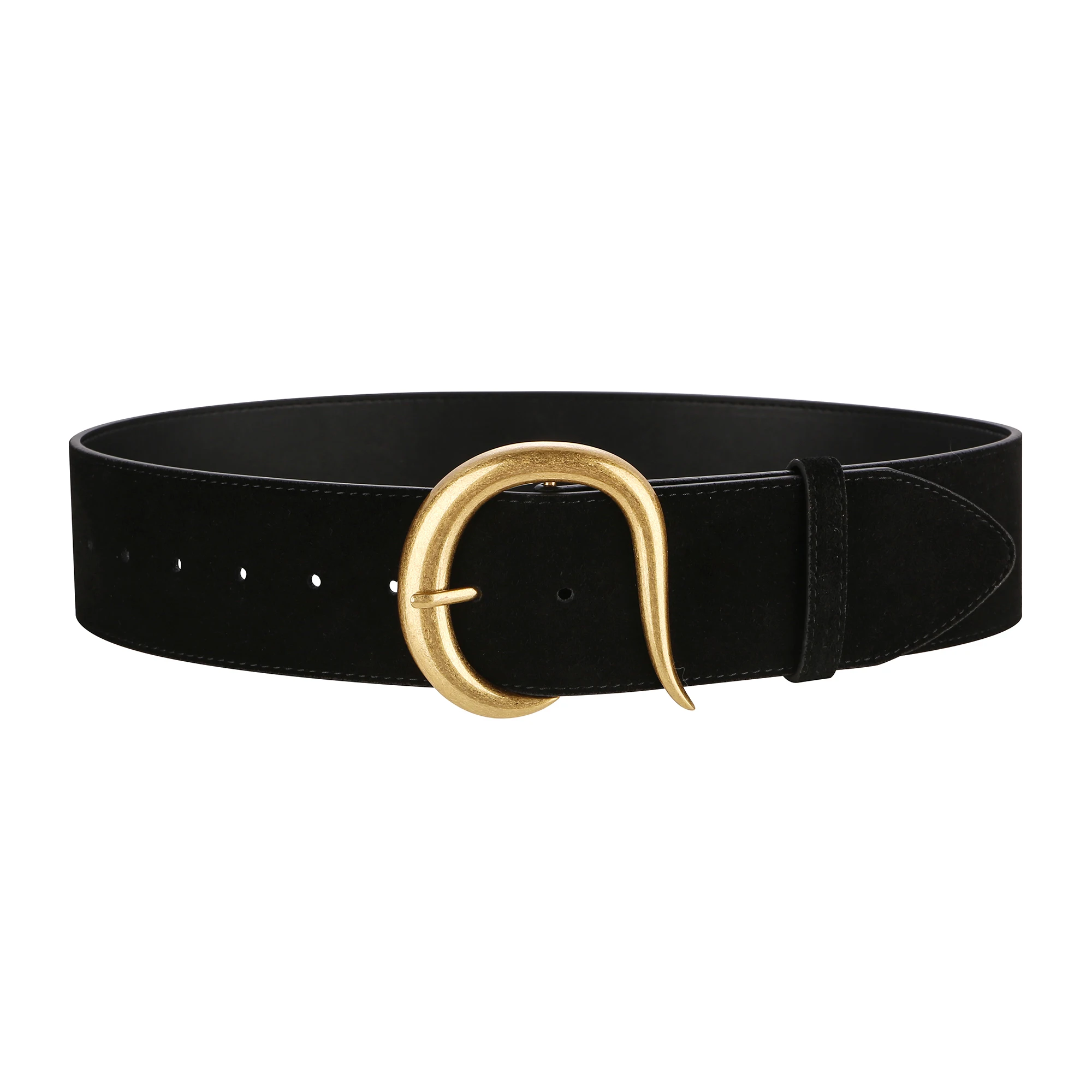 Mode Breite Echtes Leder Frauen Gürtel Design Wildleder Rindsleder Kleid Bündchen Einfache Breite Gürtel Vintage Gold Schnalle Gürtel – Detail 12