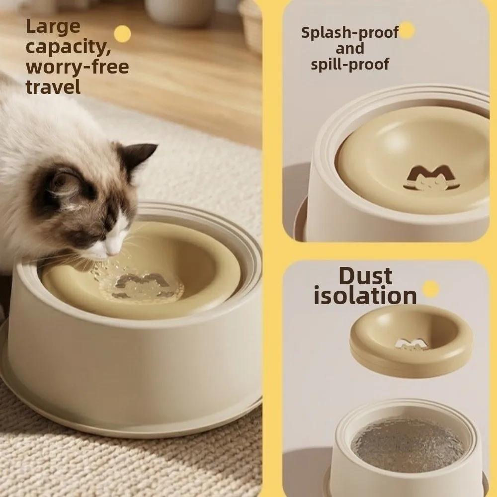 Large Capacity Slow Feeder Bowl Easy Clean Floating Bowl Pet Water Bowl Non-Slip Anti-Messy Pet Feeding Dish Cat Use