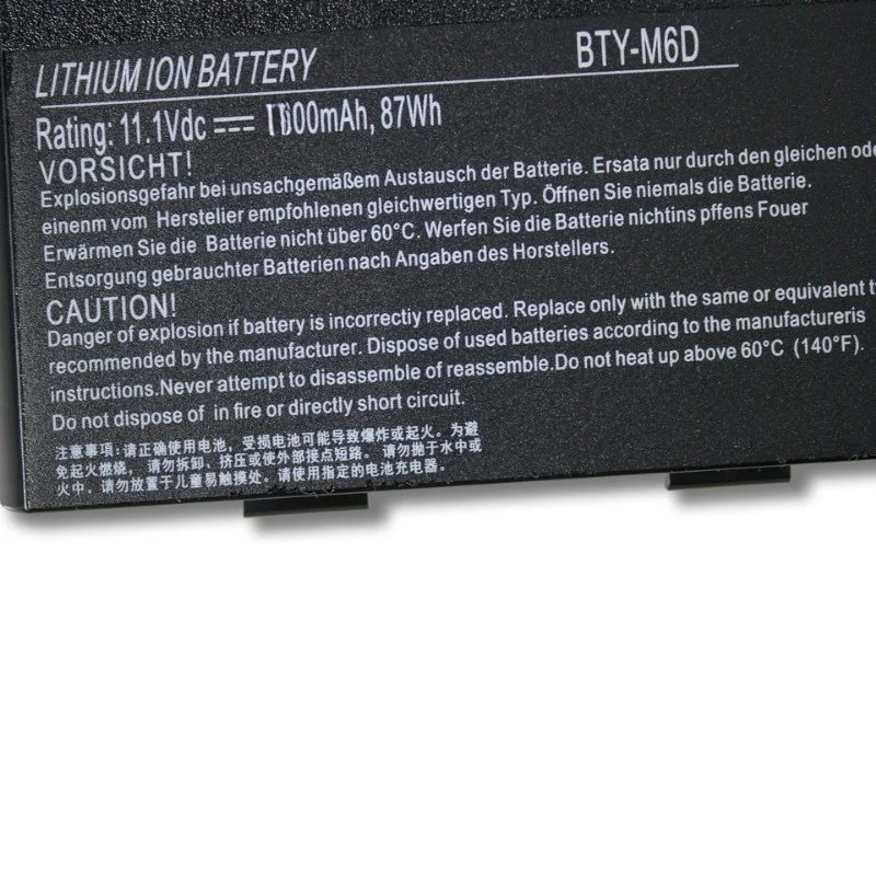 6600mAh Large Capacity BTY-M6D Laptop Battery for MSI GT60 GT70 GX780R GX680 GX780 GT780R GT660R GT663R GX660 GT680R GT783R