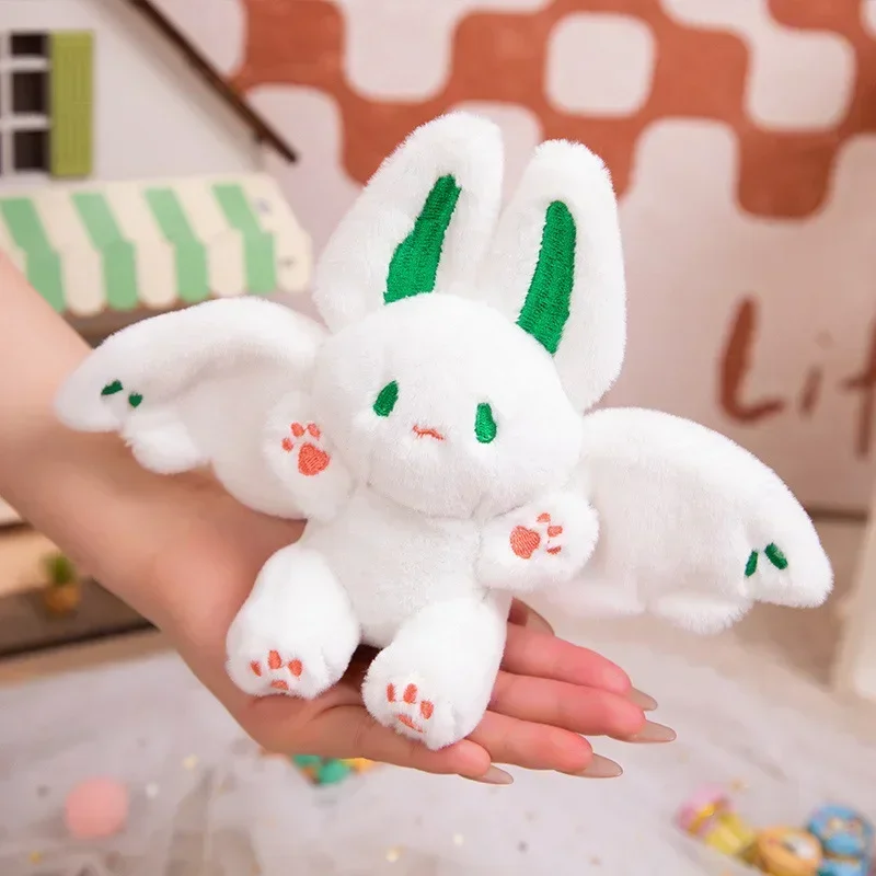 Cute Rabbit Plush Pillow Magical White Spirit Rabbit Toy Kawaii Doll for Bedroom Creative Bat Plushie Pillow Birthday Gift 쿠션