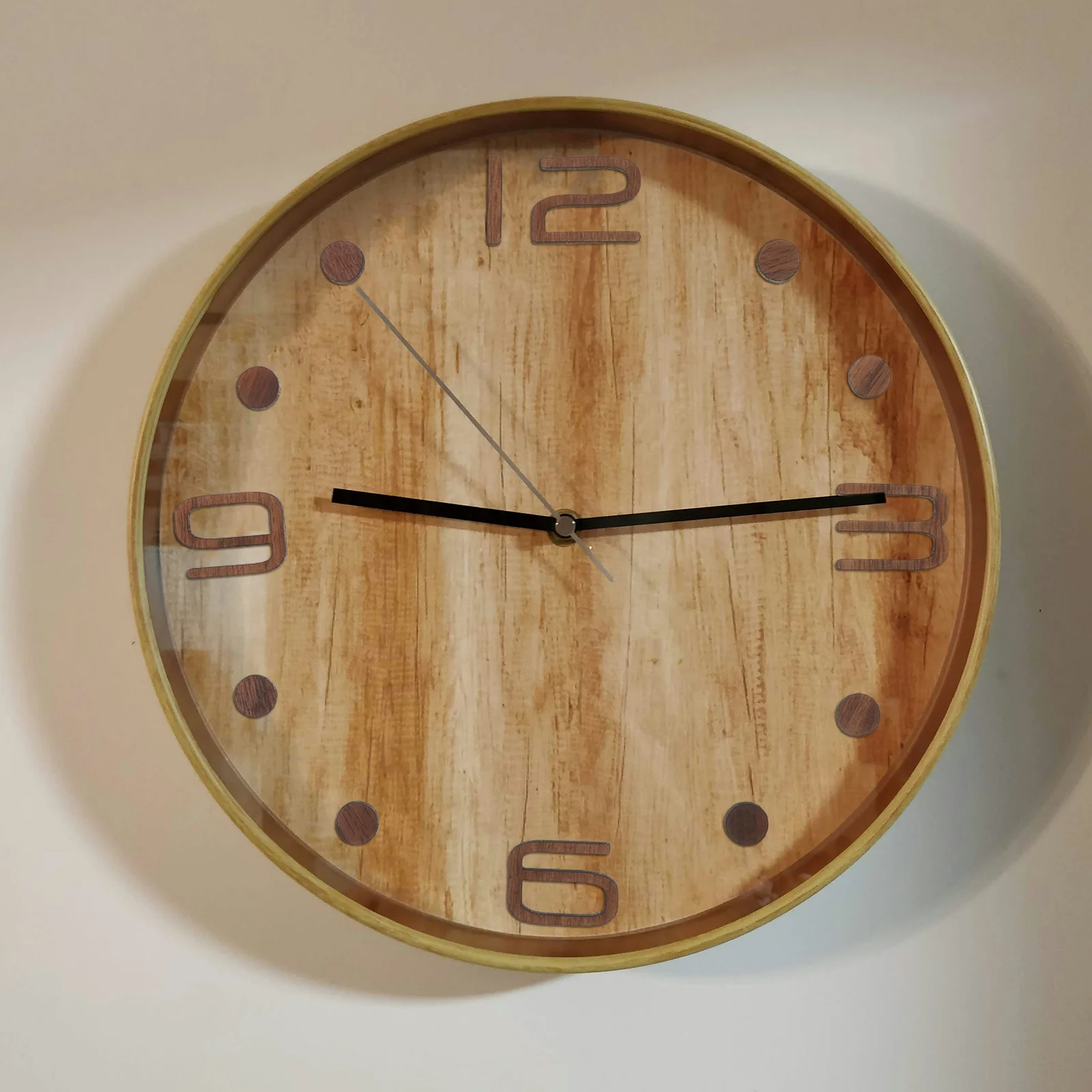 

DIY Wall Clock Kit Black Walnut Numbers Adhesive Frameless Quartz Home Office Decor Wooden Arabic Numerals Roman Sticker Vintage