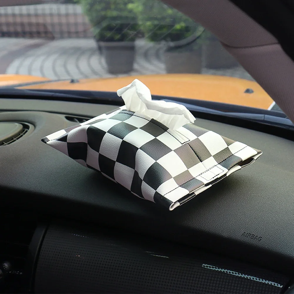 Interior Union Jack Microfiber Leather Car Tissue Napkin Box Bag Container Armrest Storage for  M Coope r J C W Car Styling