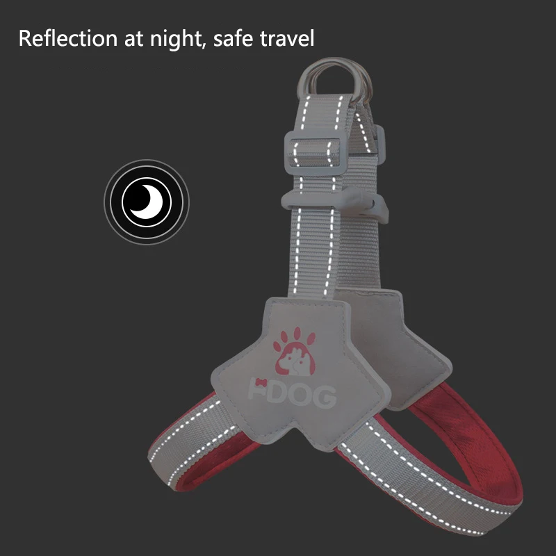 Coleira para animais de estimação em forma de Y, cinta peitoral para cães, colete reflexivo ajustável, tipo à prova de explosão, coleira para caminhada de cães pequenos e médios