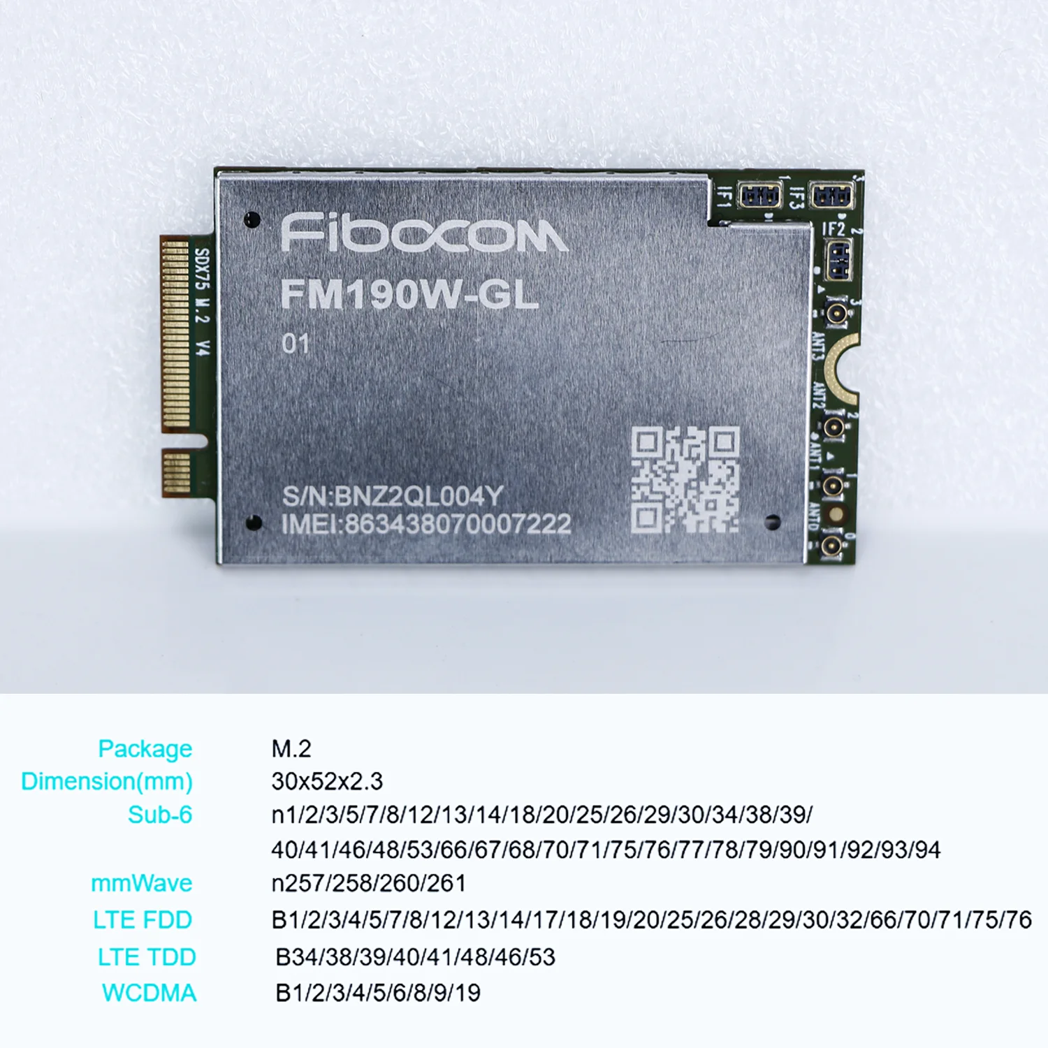 Fibocom FM190W-GL 5G sim Module M.2 mmWave Sub-6GHz FM190W M.2 Global 5G Module