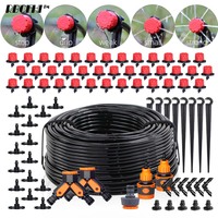 5-50m 1/4'' Hose 8-Hole Nozzle Garden Irrigation Kit Rotatable Adjustable Greenhouse Bonsai Flower Automatic Watering System