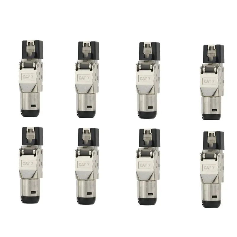 AAAN-8PCS RJ45 Cat 7 Shielded Toolless Connector Modular Termination Plug 2000Mhz 40G LAN Cable For 22AWG-24AWG