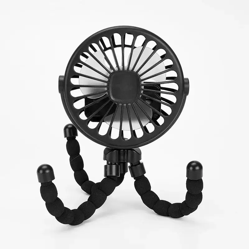 Kinderwagen Fan Zomer Koelventilator voor Kinderwagen Stuur Mini Fan USB Opladen Thuiskantoor Outdoor Kinderwagen Handheld Stand Fan