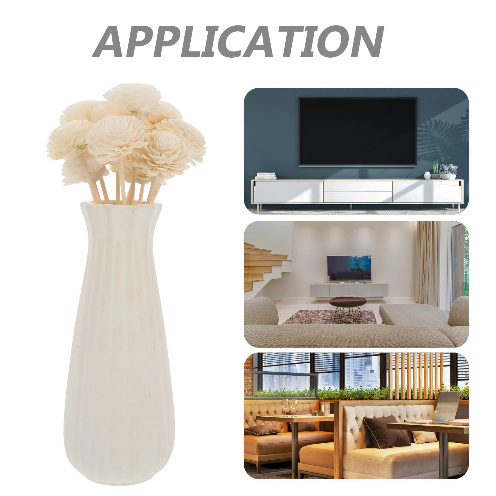 10Pcs Rattan Rose Flower Diffuser Sticks for Essential Oils Home Bedroom Bathroom Aromatherapy