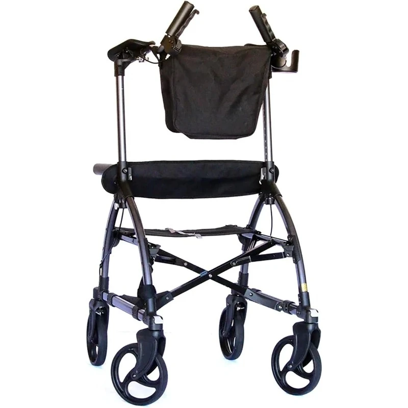 The Original Upright Walker – Premium, Lightweight Adjustable Upright Rollator Walker with Seat for Adults