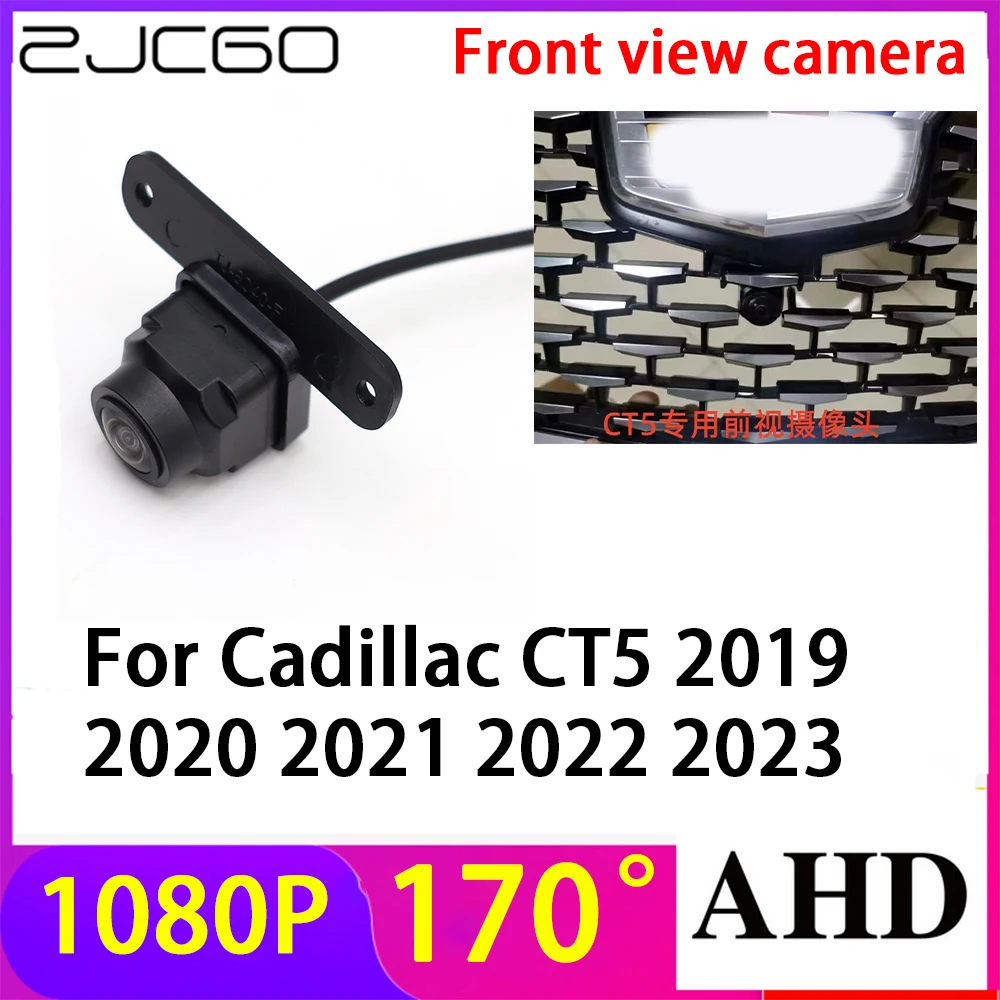 

ZJCGO AHD 1080P LOGO Car Parking Front View Camera Waterproof for Cadillac CT5 2019 2020 2021 2022 2023