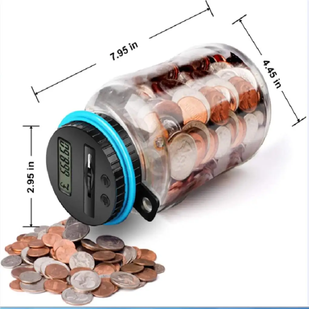 Digital Coin Money Box Home Small Size Counting Function Locked Security Saving Pot Coins Holding Container  Euro view 5