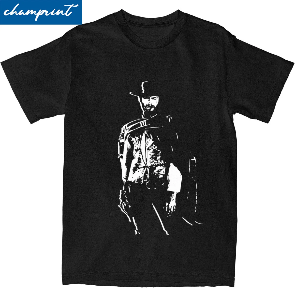 Vintage CLINT EASTWOOD T Shirt Men's Cotton Short Sleeve Red Dead Redemption Crewneck Summer Clothes