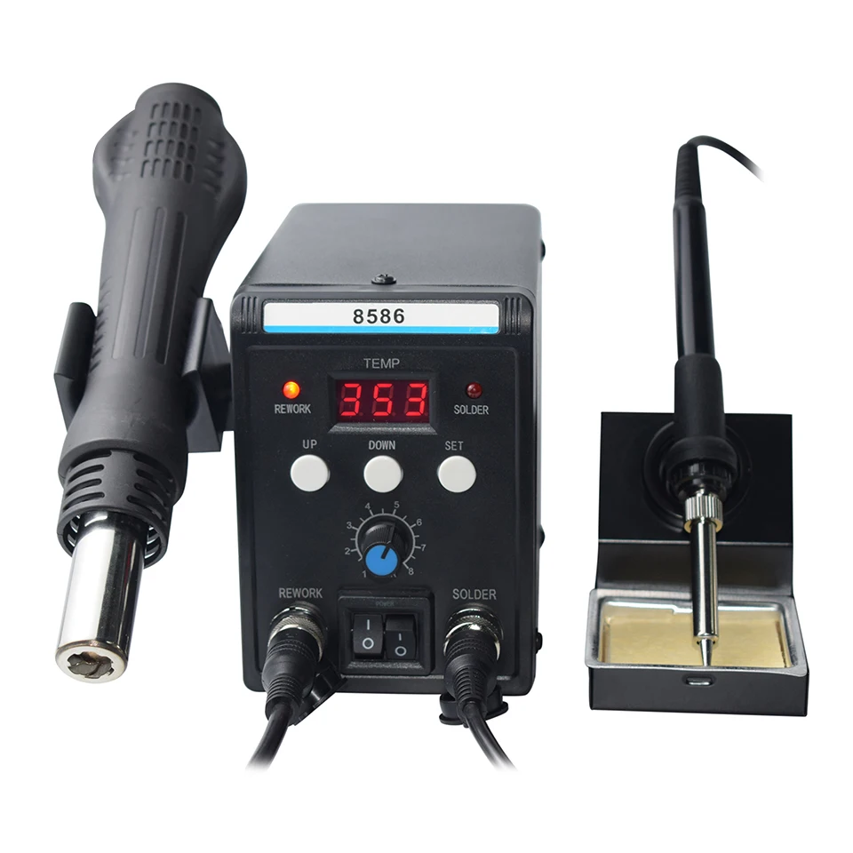 Soldering Station Eruntop 8586 Digital Display Electric Soldering Iron  Hot Air Heat Gun Welding machine Repair tools