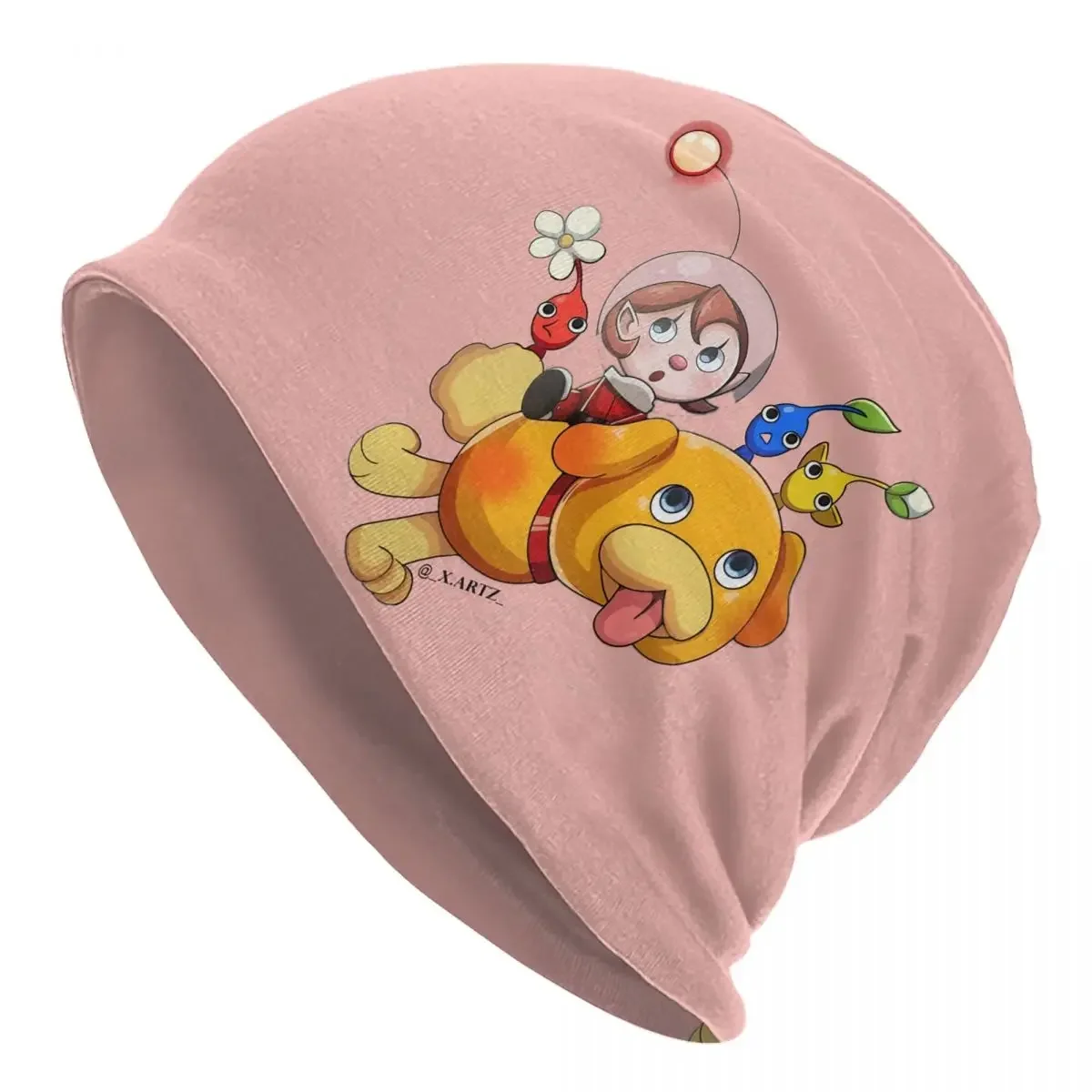 Pikmin Game Skullies Kawaii Dog Bonnet Hat Men Fashion Warm Dual-use Bonnet Knitting Hats