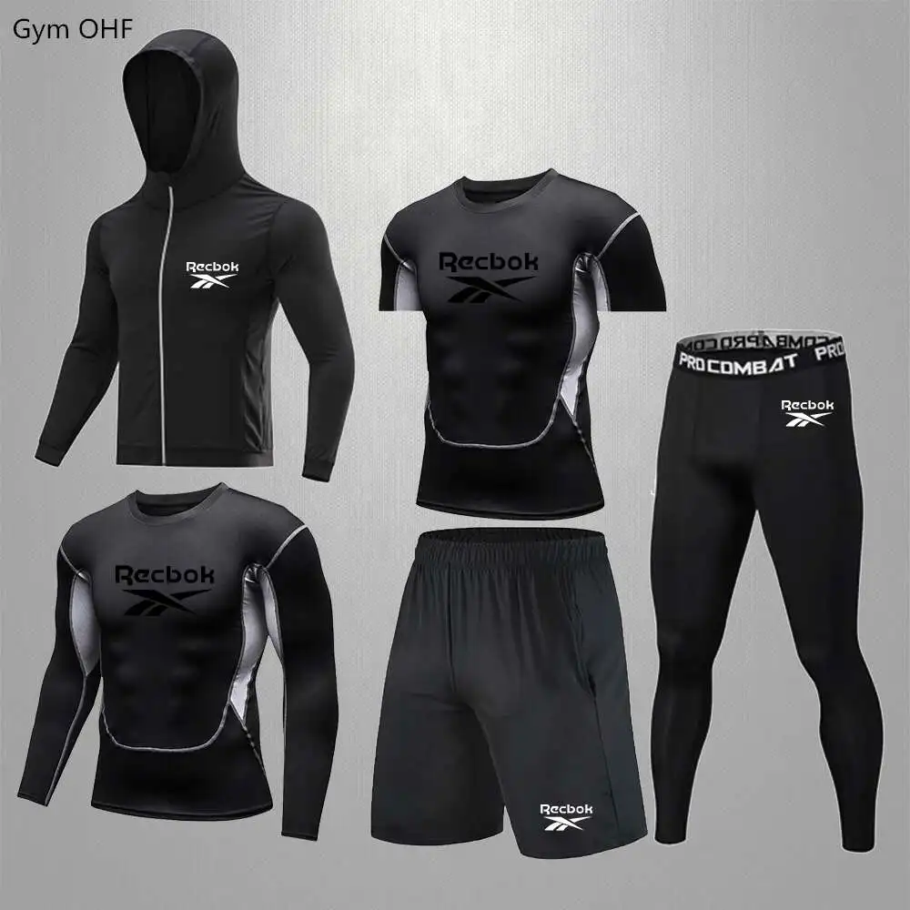 Men Sportswear Superhero Compression Sport Suits Quick Dry Clothes Sports Joggers Training Gym Fitness Tracksuits Running Set