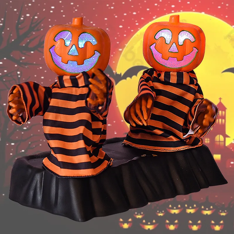 Halloween Electric Duo Tricked Pumpkin Ghosts Voice-activated Induction Tricked Skeleton Dancing Musical Toys Decoration