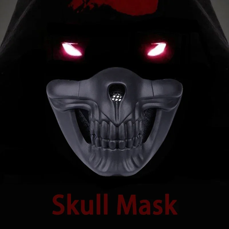 

Тактическая маска с половиной лица и черепом на Хэллоуин для пейнтбола, крутые модные маски для стрельбы, удобные охотничьи аксессуары