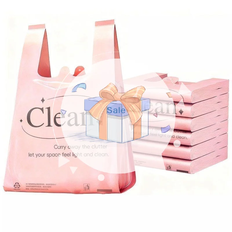 50PCS Thickened Drawstring Trash Bags Leak Proof Tear Resistant Odor Blocking Garbage Bags for Kitchen Family Daily Use