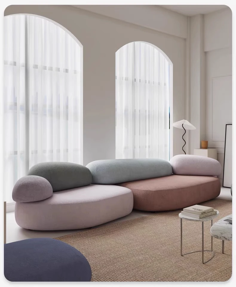 طقم أريكة فاخرة مقسمة لأثاث غرفة المعيشة وأرجل معنقدة قابلة للتحويل #5