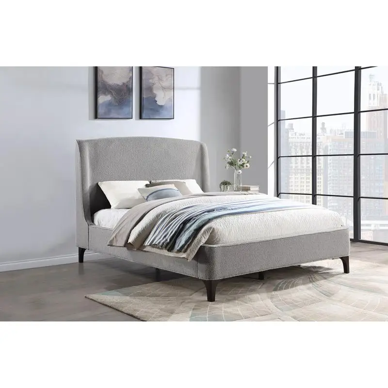 

Light Grey Eastern King Platform Bed
