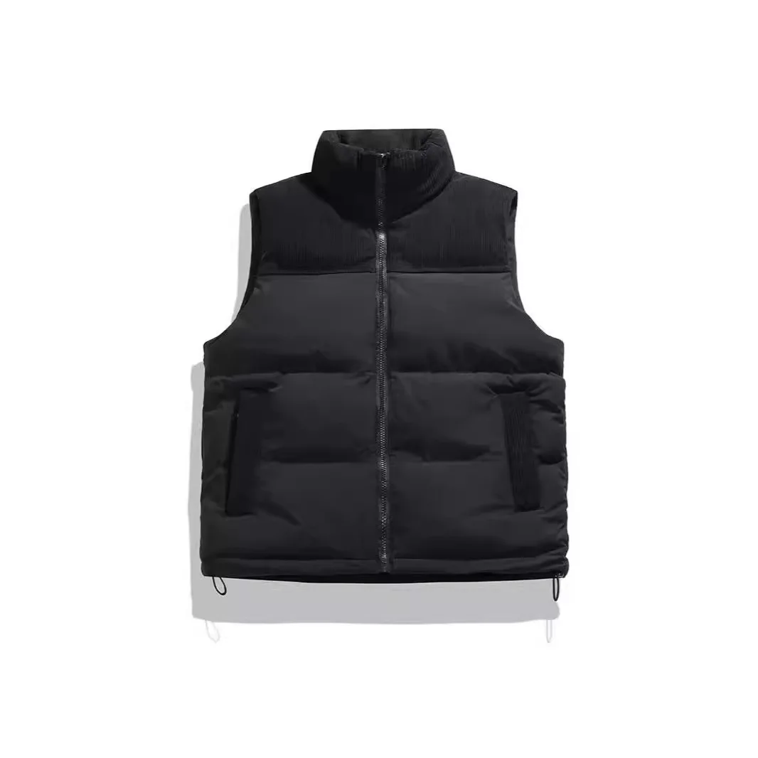 

Winter Men Down Vest Thicken Cold-proof Stand Collar Male Waistcoat Simple Solid Color Sleeveless Versatile Daily Man Coat