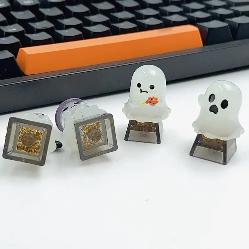 Halloween Ghost Keycaps Gepersonaliseerde Leuke Cartoon Key Caps Creatieve Enkele Hars Ghost Mechanische Toetsenbord Keycaps