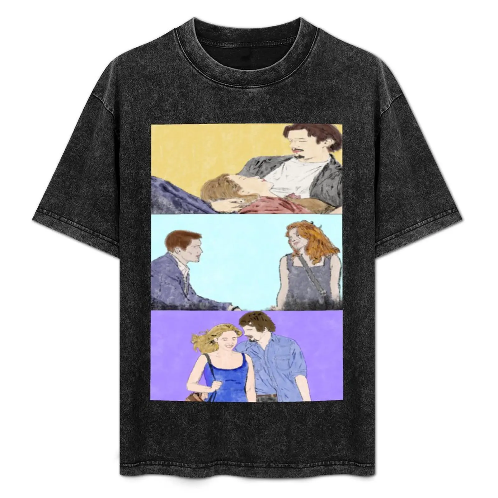 Before Sunrise Trilogy - Watercolor T-Shirt customs boys whites custom shirt mens designer clothes