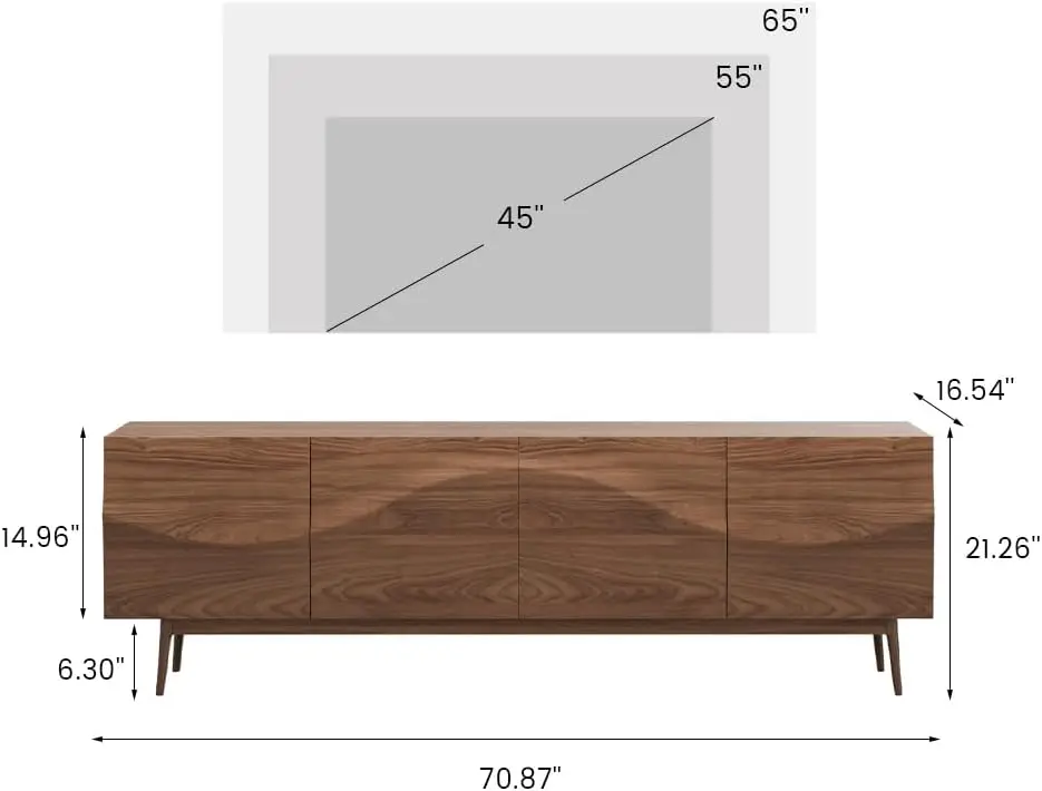 TV Stand for 65+ Inch TV, 70