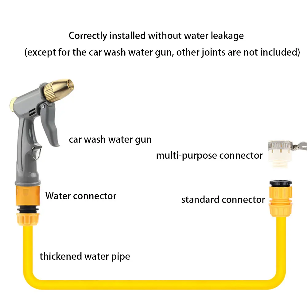 High Pressure Water Spray Gun Metal Brass Metal Nozzle Car Garden Lawn Wash Hose Pipes Sprayer Sprinkler Car Wash Tool Water Gun