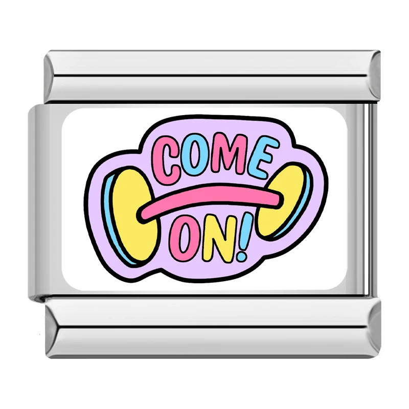 Bracelet à breloques italiennes en acier inoxydable coloré pour femme, lien de perles, bijoux à bricoler soi-même, amour reine, manucure, ajustement, 9mm, nouveau, 2024