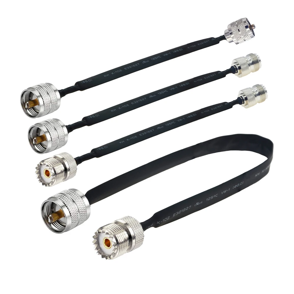 1PCS Flat RF Coaxial Cable Door/Window Pass through UHF Female to PL259 Male 50 Ohm Coax Pigtail Extension Cord