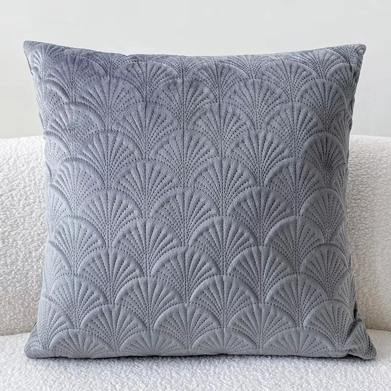 1pc Design Velvet Cushion Cover 45*45cm Decorative Throw Pillow Case for Sofa Living Room Bedroom Decor Pillow Cover Beige Grey