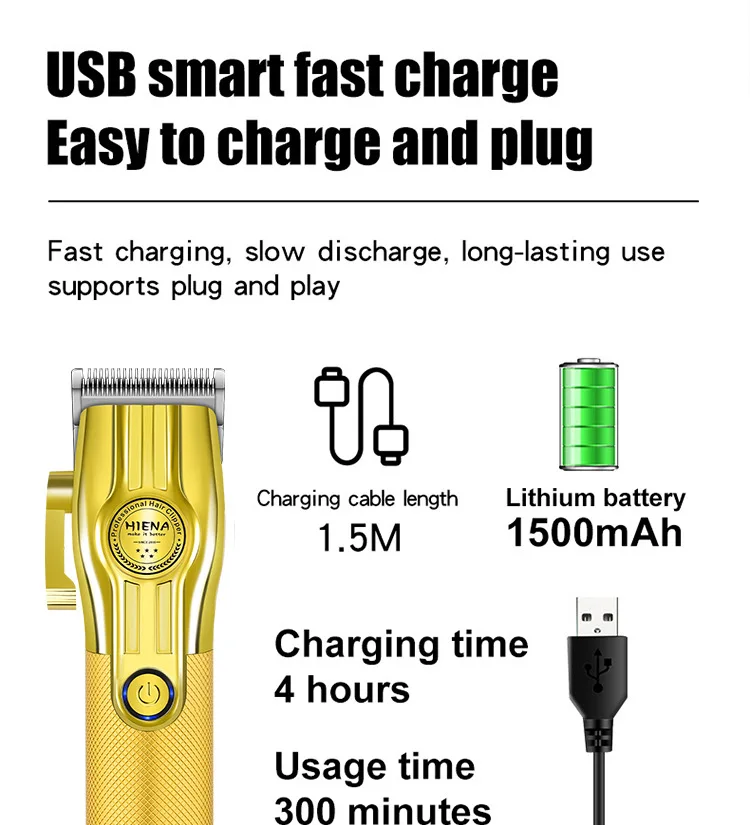 جديد اللاسلكي الشعر المتقلب المهنية مقص الشعر الكهربائية مجموعة عالية الطاقة صالون حلاقة تصفيف الشعر آلة قطع الشعر HYN-253