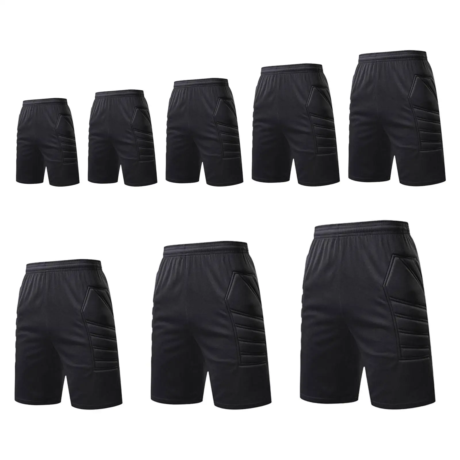 

Goalkeeper Training Shorts Black Thigh Padded with Shockproof Sponge