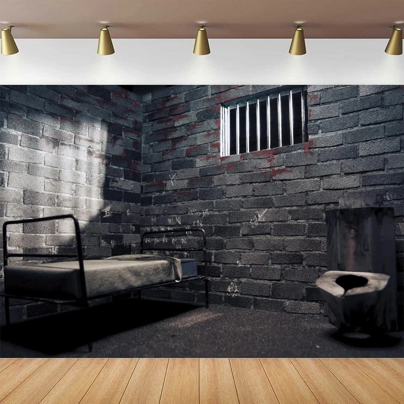 

Фон для фотосъемки тюремней, Хэллоуин, тюремная клетка, изображение, фон, белый мусор, вечерние сувениры, убийство, тайна, постер для дня рождения