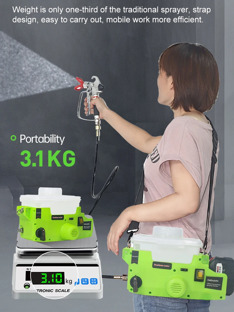 Nuova batteria al litio per spruzzatore Airless portatile con spruzzatore Airless per vernice ad alta tensione professionale airless paint sprayer machine macchine edilizia