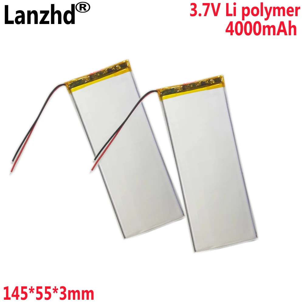 3.7V polimer Li 4000mAh bateria do płaski Panel baterii tablet 3055145 wbudowanej baterii 145*55*3mm