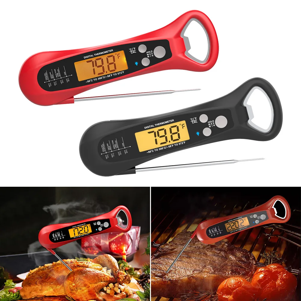 Digital Food Meat Thermometer For Cooking Instant Read Waterproof Backlight Ultra-Fast Accurate Probe Idea For Turkey/Grilling