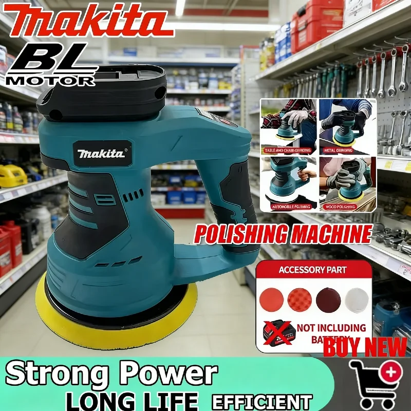 

Аккумуляторная полировальная машина Makita для автомобиля, инструмент для нанесения герметика, глазури и воска, 18В, электрический полировщик для шлифовки и финишной обработки