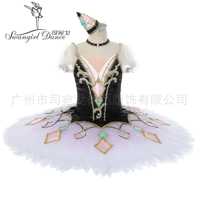 

New Arrival Black Purple Harlequinade Professional Ballet Tutu Performance Stage Costumes BT2021