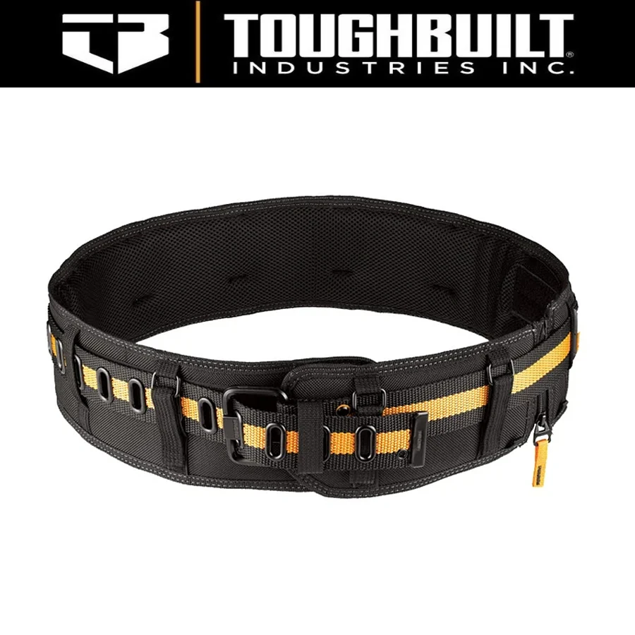 ToughBuilt TB-CT-40P Padded Belt for Professionals Steel Buckle Heavy Duty Buckle / Back Support for Waist Bag Clip Tech Hubs