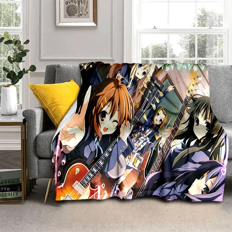3D Kawaii Girls K-ON Cartoon Cute Lolita Blanket,Soft Throw Blanket for Home Bedroom Bed Sofa Picnic Travel Cover Blanket Kids