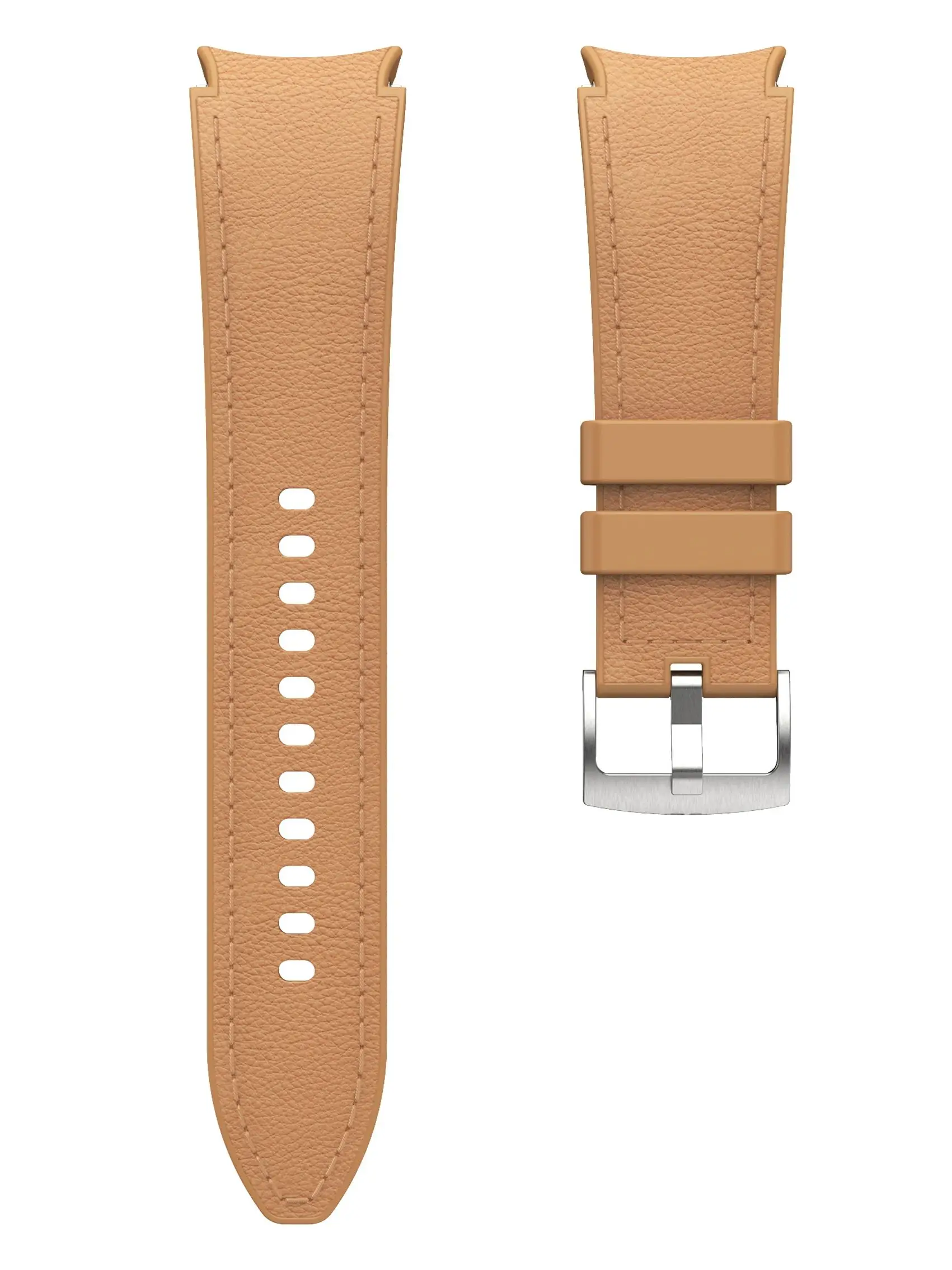 Pasek do zegarka z imitacją prawdziwej skóry do Samsung Galaxy Watch 7/FE/6/5/5pro/4 (40mm/44mm) Bezpieczna klamra do smartwatcha Klasyczny i trwały — zdjęcie produktu 7